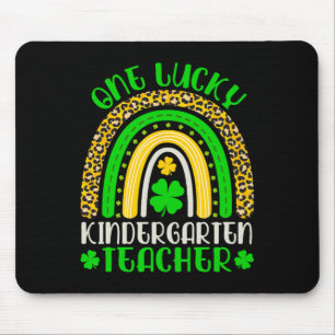One Lucky Kinder Teacher Leopard Rainbow Lucky St. Mouse Mat
