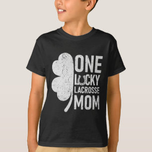 One Lucky Lacrosse Mum Funny Matching St Patricks T-Shirt