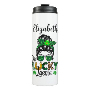 One Lucky Lassie With Name Thermal Tumbler