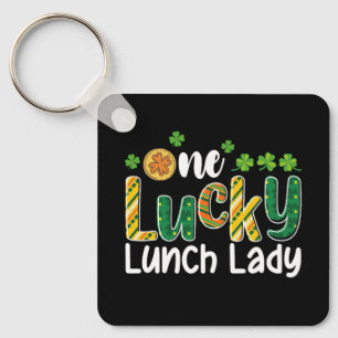 One Lucky Lunch Lady School St Patrick's Day Key Ring