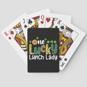 One Lucky Lunch Lady School St Patrick's Day Playing Cards