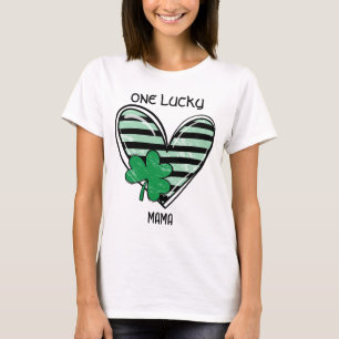 One Lucky Mama Custom Irish Clover St Patricks Day T-Shirt