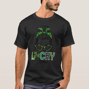 One Lucky Mama Hairbun Saint Paddy St Patricks Day T-Shirt
