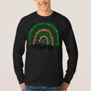 One Lucky Mama Irish Rainbow Leopard Patricks Day T-Shirt