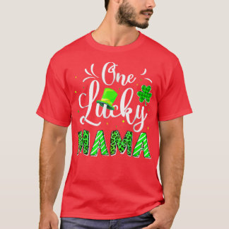 One Lucky Mama Irish Shamrock Leopard St Patrick's T-Shirt