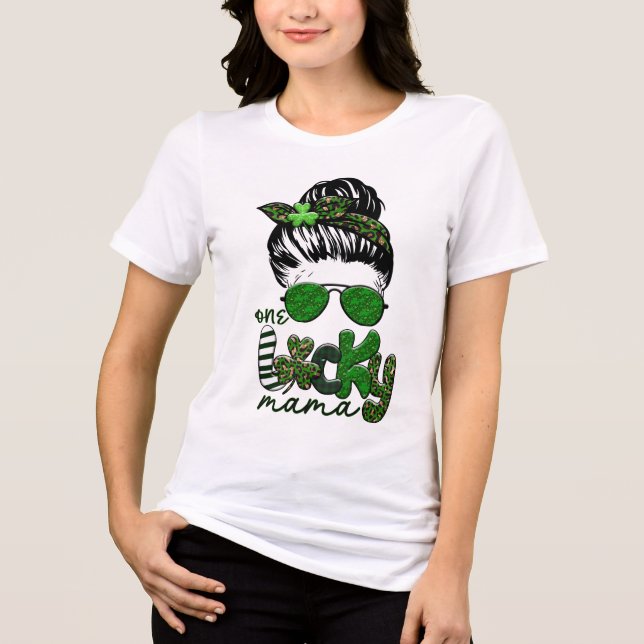 One Lucky Mama Irish St. Patrick's Day Tri-Blend Shirt (Front)