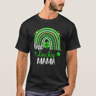 One Lucky Mama Leopard Print Rainbow St Patrick’ T-Shirt