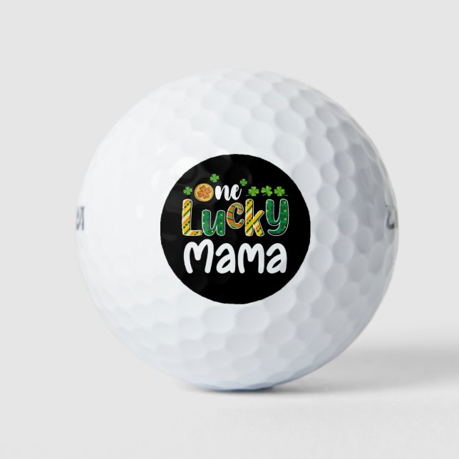 One Lucky Mama Matching Family St Patrick's Day Golf Balls (Front)