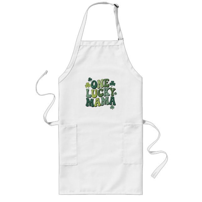 One Lucky Mama Retro St. Patrick’s Day  Long Apron (Front)