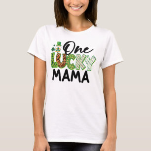 One Lucky Mama St. Patrick's Day Clover Gnome Grap T-Shirt