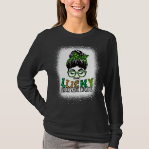 One Lucky Middle School Educator Bleached St Patri T-Shirt