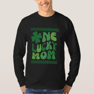 One Lucky Mum Groovy Matching Family 1st Birthday T-Shirt