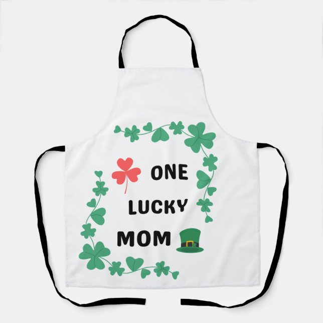 One lucky mum irish   apron (Front)