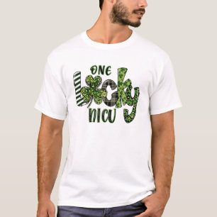 One Lucky NICU Leopard Plaid St Patrick’S Day 2022 T-Shirt
