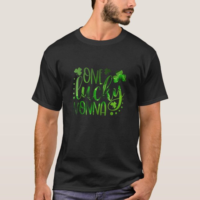 One Lucky Nonna Lucky Shamrock Family St Patrick D T-Shirt (Front)