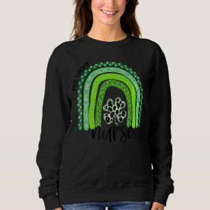 One Lucky Nurse Boho Rainbow Leopard Irish St. Pat Sweatshirt