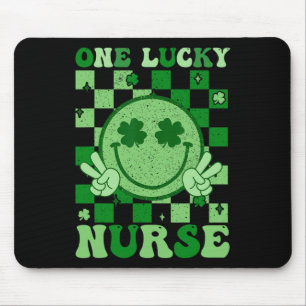 One Lucky Nurse Groovy Smile St Patricks Day Nurse Mouse Mat