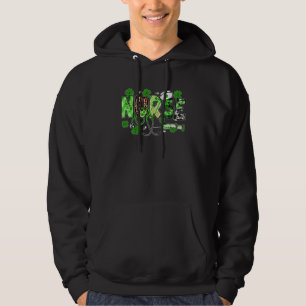 One Lucky Nurse ICU RN Retro Groovy Patrick's Day  Hoodie