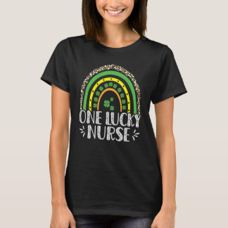 One Lucky Nurse Leopard Rainbow St Patrick S Day S T-Shirt