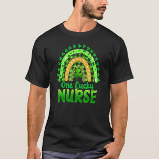 One Lucky Nurse Leopard Shamrock Happy St Patrick' T-Shirt