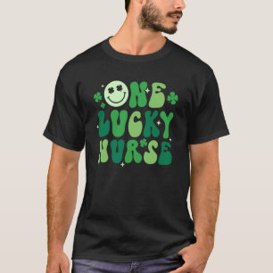 One Lucky Nurse Shamrock Groovy Irish Happy St Pat T-Shirt