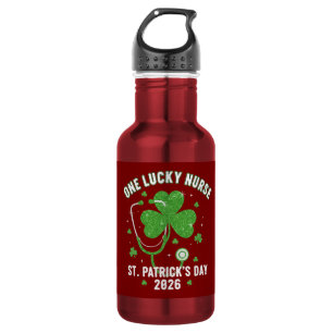 One Lucky Nurse St. Patrick's Day 2026 Green Glitt 532 Ml Water Bottle