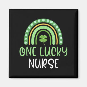 One Lucky Nurse St Patricks Day Funny Rainbow Magnet