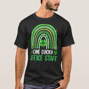 One Lucky Office Staff St Patricks Day Shamrock Ra T-Shirt