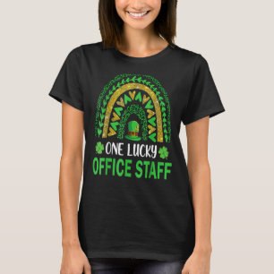 One Lucky Office Staff St Patricks Day Shamrock Ra T-Shirt