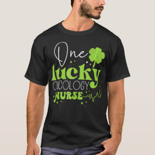 One Lucky Oncology Nurse Scrub Funny St Patricks D T-Shirt