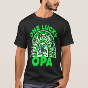 One Lucky Opa Good Luck Green Rainbow Shamrock Leo T-Shirt