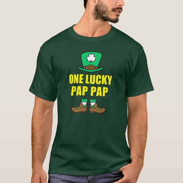 One Lucky Pap Pap Leprechaun T-Shirt (Front)