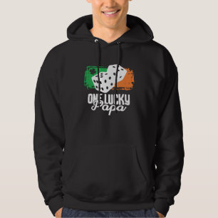 One Lucky Papa Dice Game  Family Group Matching Hoodie