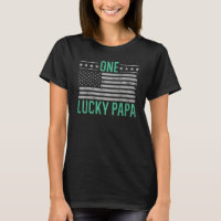 One Lucky Papa, Retro US Flag Funny Father's Day D