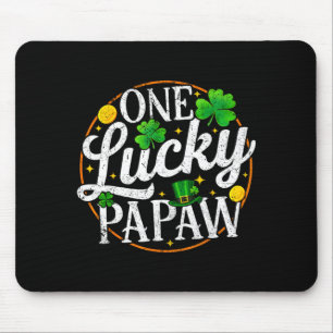 One lucky papaw st patricks day shamrock men mouse mat