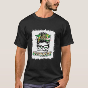 One Lucky Pharmacist One Lucky Nurse Messy Bun Sha T-Shirt