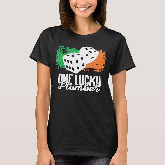 One Lucky Plumber Dice Game  Family Group Matching T-Shirt (Front)
