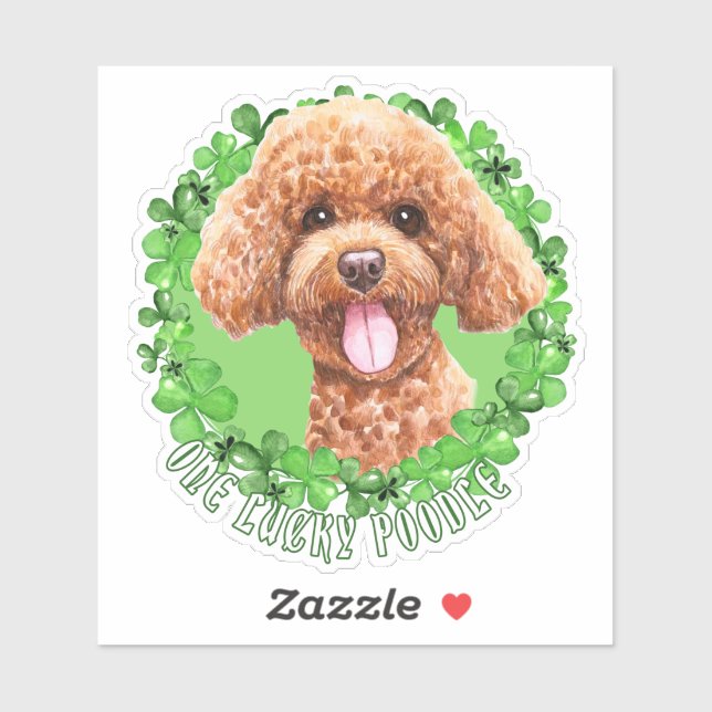 One Lucky Poodle Funny St. Patrick Dog (Sheet)