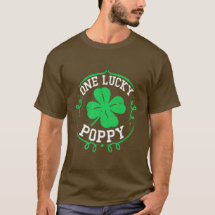 One Lucky Poppy St Patrick's Day Gifts For Grandp T-Shirt