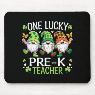One Lucky Pre-k Teacher Gnomes Patricks Day Gnome Mouse Mat