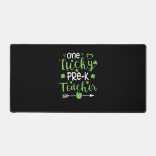 One Lucky Pre-K Teacher Shirt St Patricks Day Iris Desk Mat