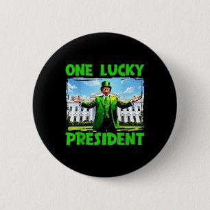 One Lucky President Trump St Patricks Day Irish Sh 6 Cm Round Badge