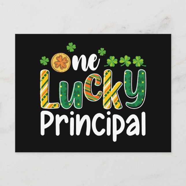 One Lucky Principal School St Patrick's Day Postcard (Front)