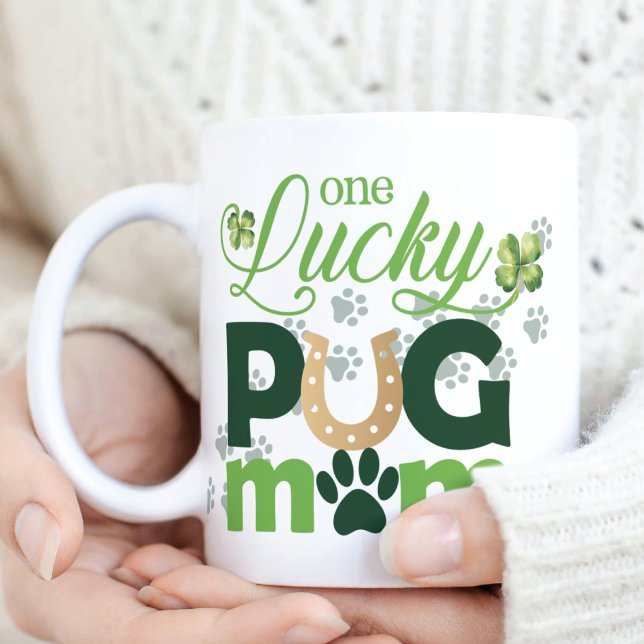 One Lucky Pug Mum St. Patrick's Day Photo Coffee Mug (Creator Uploaded)