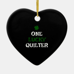 One Lucky Quilter St Patricks Day Irish Quilting Ceramic Tree Decoration