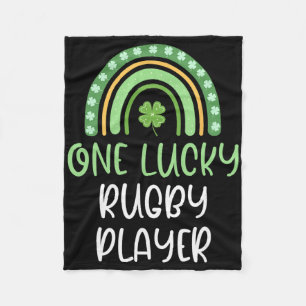 One Lucky Rugby Player St. Patrick's Day Funny Rai Fleece Blanket