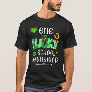 One Lucky School Counselor Shamrock Teacher St Pat T-Shirt