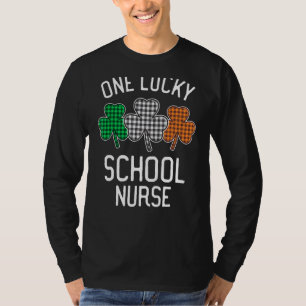 One Lucky School Nurse St Patrick S Day Irish Flag T-Shirt