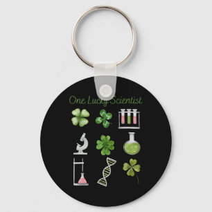 One Lucky Scientist St. Patrick's Day Shamrock Ste Key Ring