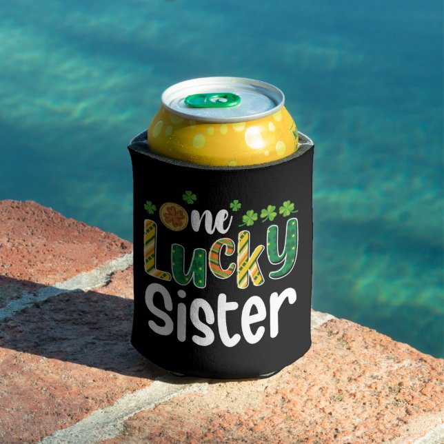 One Lucky Sister Matching Family St Patrick's Day Can Cooler (In Situ Pool)